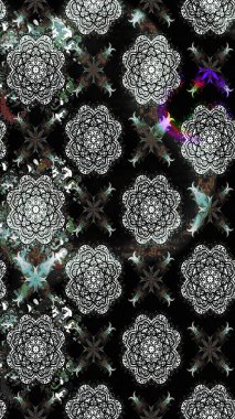 Çiçekli karalama şeklinde Raster çiçek deseni. Yumuşak, yaz çiçekli arka plan. Siyah renkte çiçekler.