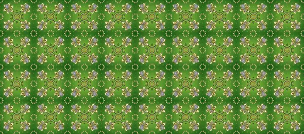 Yeşil, gri ve nötr renklerde altın tekrarlayan elementler içeren soyut bir arka plan. Kusursuz oryantal klasik altın desen.