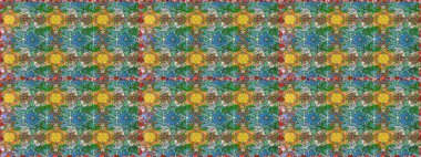 Raster illüstrasyonundaki çiçek desenli çizim. Yeşil renkli çiçekler. Düz Çiçek Elementleri Tasarımı. Renkli Bahar Teması çizim şablonu.