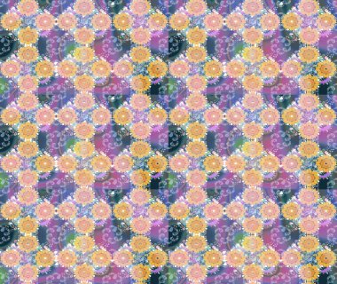 Şatafatlı bahar bahçesi dokusu. Raster illüstrasyonu. Flower eskiz arka planı. Çiçek deseni.