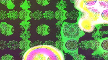 Çiçek ve yapraklı çiçek deseni. Raster illüstrasyonu. Küçük çiçekli şirin desen.