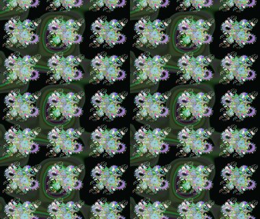 Küçük bir çiçekte eskiz deseni. Hoş bir çiçek geçmişi var. Raster illüstrasyonu. Güzel kumaş deseni.