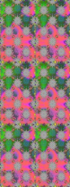 Pembe renkli çiçekler. Kumaş desenli papatya çiçekleri ayrıntıları.