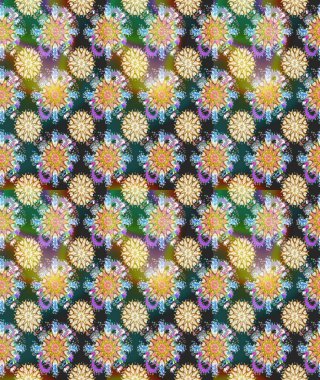 Ultraviyole kumaş deseni. Raster illüstrasyonu. Kusursuz desen. Organik motif arkaplanı.