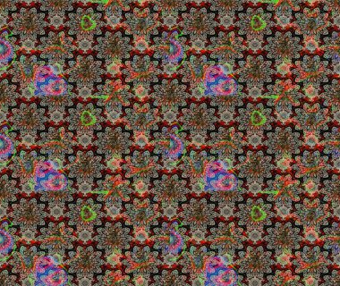 Düz Çiçek Elementleri Tasarımı. Karalama çiçeği. Güzel kumaş deseni. Zentangle soyut çiçekleri. Raster illüstrasyonu. Renkli Bahar Teması çizim şablonu.