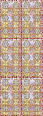 Raster illüstrasyonu. Tarafsız ve bej renklerde. Çiçek buketleriyle klasik tarzda kusursuz desen.