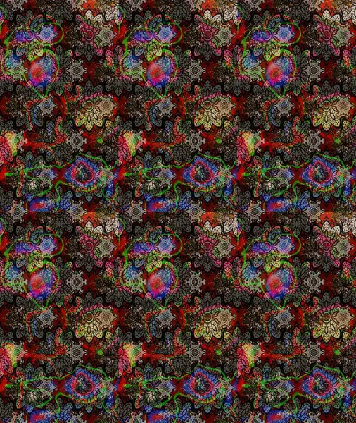 Hint çiçek liyada madalyon deseni. Etnik Mandala süsü. Tekstil, tebrik kartı, boyama kitabı, telefon kılıfı baskı için kullanılabilir. Raster Kına dövme tarzı.