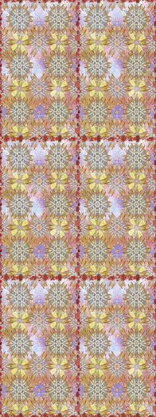 Raster illüstrasyonu. Tarafsız ve bej renklerde. Çiçek buketleriyle klasik tarzda kusursuz desen.