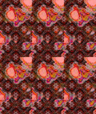 Kahverengi renkli etnik çiçeklerin olduğu zarif bir eskiz modeli. Raster Çiçek İllüstrasyonu güzel tekstil..