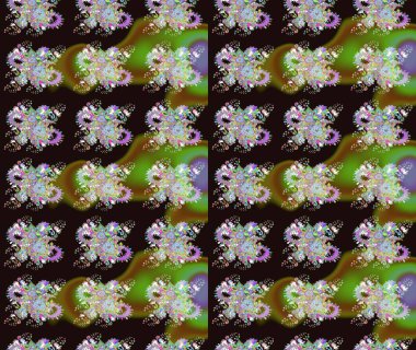 Gri renkli çiçekler. Raster illüstrasyonunda çiçek deseni çizimi.