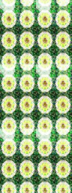 Raster illüstrasyonundaki çiçek desenli çizim. Yeşil renkte çiçekler.