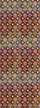 Düz Çiçek Elementleri Tasarımı. Kahverengi renkli çiçekler. Renkli Bahar Teması eskiz kalıbı. Raster illüstrasyonunda çiçek deseni çizimi.