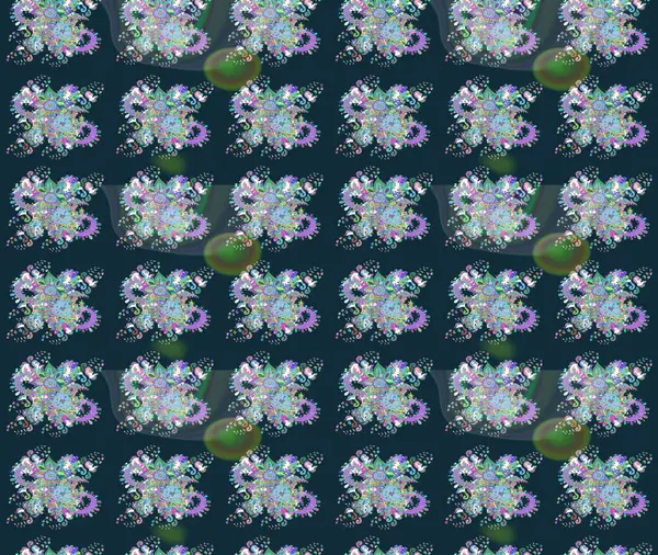 Düz Çiçek Elementleri Tasarımı. Mavi renkli çiçekler. Renkli Yaz Temalı eskiz kalıbı. Raster illüstrasyonunda çiçek deseni çizimi.