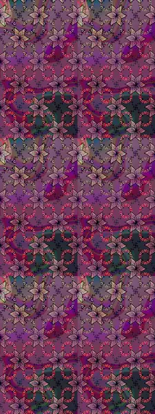 Raster çiçek izi. Klasik taslak çizimi. Çiçeksel mor ve kahverengi çizim deseni.