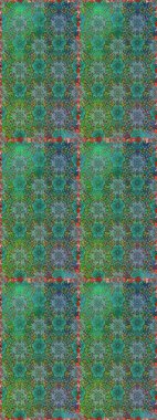 Raster illüstrasyonunda kusursuz çiçek deseni. Renkli Bahar Temalı Kusursuz Arkaplan. Düz Çiçek Elementleri Tasarımı. Yeşil renkte çiçekler.