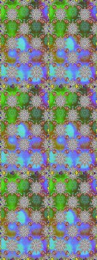 Renkli Bahar Temalı Kusursuz Arkaplan. Raster. Düz Çiçek Elementleri Tasarımı.