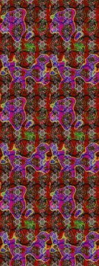 Eskiz klasiği. Raster Şirin kumaş deseni. Renkli Bahar Teması eskiz kalıbı. Düz Çiçek Elementleri Tasarımı.