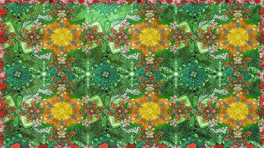 Robot resim. Küçük çiçekteki sevimli çiçek deseni. Raster illüstrasyonu.