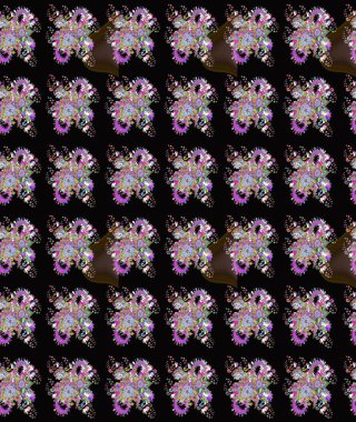 Raster deseni. Çiçekli çiçek deseni, suluboya. Küçük çiçekte güzel bir çiçek deseni..