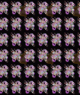 Raster deseni. Çiçekli çiçek deseni, suluboya. Küçük çiçekte güzel bir çiçek deseni..