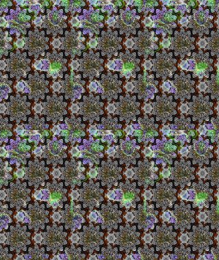 Raster illüstrasyonu. Şatafatlı bahar bahçesi dokusu. Çiçek deseni. Çiçek çizimi arkaplanı.