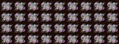 Düz Çiçek Elementleri Tasarımı. Renkli Bahar Teması eskiz kalıbı. Eskiz klasiği. Raster Şirin kumaş deseni.