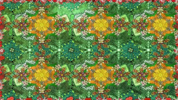 Robot resim. Küçük çiçekteki sevimli çiçek deseni. Raster illüstrasyonu.