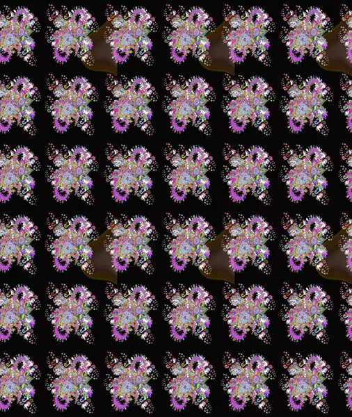 Raster deseni. Çiçekli çiçek deseni, suluboya. Küçük çiçekte güzel bir çiçek deseni..