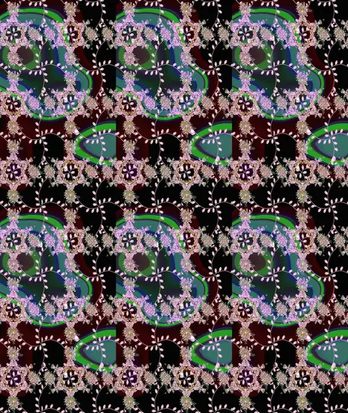 Çiçekli karalama şeklinde Raster çiçek deseni. Nazik, sevimli çiçek arkaplanı. Siyah ve nötr renkte çiçekler.