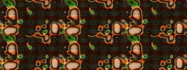 Raster illüstrasyonundaki çiçek desenli çizim. Kahverengi renklerde. Güzel kumaş deseni. Raster illüstrasyonu.