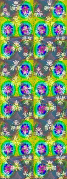 Küçük yeşil çiçeklerle oldukça eski bir besin torbası deseni. Tekstil, kumaş, kapaklar, duvar kağıtları, baskı, paket, koleksiyon defteri, örgü, dekupaj için çiçek arkaplanı..