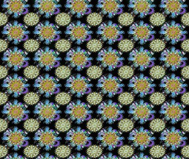 Küçük çiçekli basit, dikişsiz desen. Raster illüstrasyonu. Moda baskısı, albüm, ambalaj kağıdı ve duvar kağıdı için zarif dekoratif süslemeler. Siyah ve nötr renklerde şirin çiçekler.