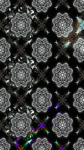 Küçük çiçekteki sevimli çiçek deseni. Siyah renkte çiçekler.