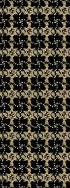 Siyah renkli çiçekler. Kumaş desenli papatya çiçekleri ayrıntıları.