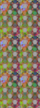 Raster. Düz Çiçek Elementleri Tasarımı. Renkli Bahar Teması Kusursuz Arkaplan.