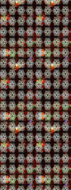 Renkli Bahar Teması eskiz kalıbı. Düz Çiçek Elementleri Tasarımı. Chichi 'nin kumaş kalıbını çiz. Raster illüstrasyonu. Çiçek deseni.