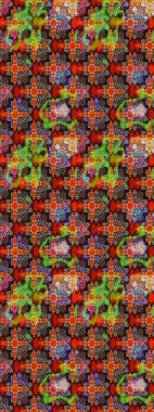 Raster illüstrasyonu. Güzel kumaş deseni. Zentangle soyut çiçekleri. Düz Çiçek Elementleri Tasarımı. Renkli Bahar Teması eskiz kalıbı. Çiçek tozu..