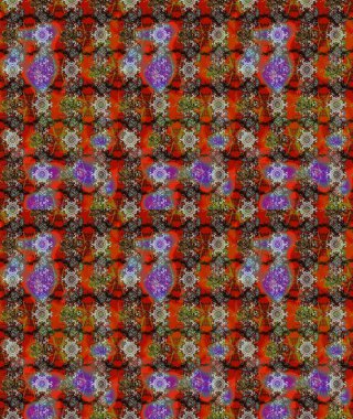 Kahverengi renkli etnik çiçeklerin olduğu zarif bir eskiz modeli. Raster Çiçek İllüstrasyon Şirin Tekstil.