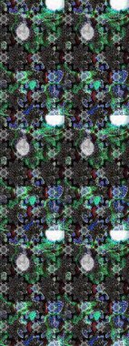 Düz Çiçek Elementleri Tasarımı. Raster illüstrasyonundaki çiçek desenli çizim. Renkli Bahar Teması eskiz kalıbı. Güzel kumaş deseni.