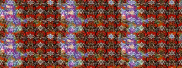 Küçük çiçekli yay deseni çiz. Raster illüstrasyonu. Suluboya tarzında kahverengi renkler üzerine.