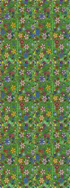 Renkli Bahar Temalı Kusursuz Arkaplan. Düz Çiçek Elementleri Tasarımı. Raster..