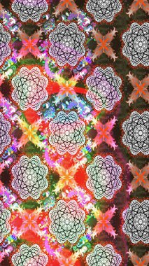 Kumaş desenli papatya çiçeği detayı. Tarafsız renklerde çiçekler.