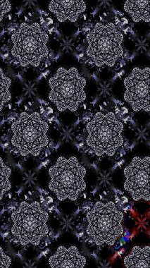 Çiçekli karalama şeklinde Raster çiçek deseni. Yumuşak, bahar çiçekli arka plan. Siyah renkte çiçekler.