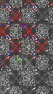 Çiçek ve yapraklı çiçek deseni. Küçük çiçekli şirin bir desen. Raster illüstrasyonu.