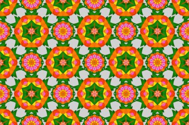 Raster Dikişsiz güzel kumaş desen. Çiçek deseni. Düz çiçek öğeleri tasarım. Bahar Tema Dikişsiz desen arka plan rengi.