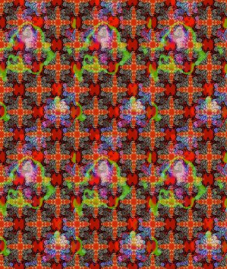 Kırmızı renkte çiçekler. Raster illüstrasyonu. Çiçek desenli eskiz, vuruşlar, sıçramalar, yaz çiçekleri..