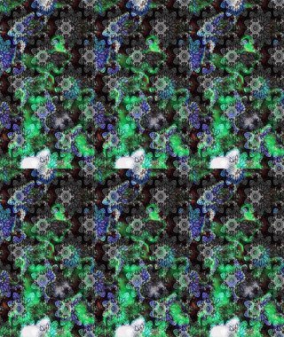 Güzel kumaş deseni. Karalama çiçeği. Renkli Bahar Teması eskiz kalıbı. Raster illüstrasyonu. Zentangle soyut çiçekleri. Düz Çiçek Elementleri Tasarımı.