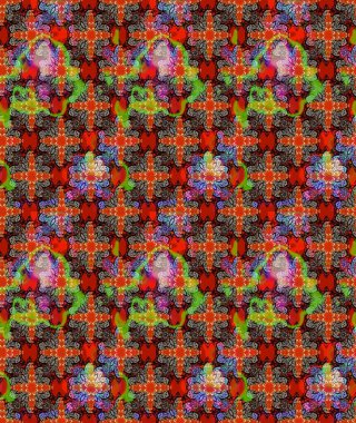 Kırmızı renkte çiçekler. Raster illüstrasyonu. Çiçek desenli eskiz, vuruşlar, sıçramalar, yaz çiçekleri..