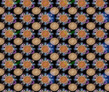 Sevimli küçük çiçek desenle. Raster resim. Çiçek desenli çiçek ve yaprakları ile.