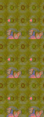 Raster illüstrasyonu. Patlayan çiçekler soyut olarak yerleştirilmiş. Kahverengi renklerde bahar çiçekleri. Raster deseni.